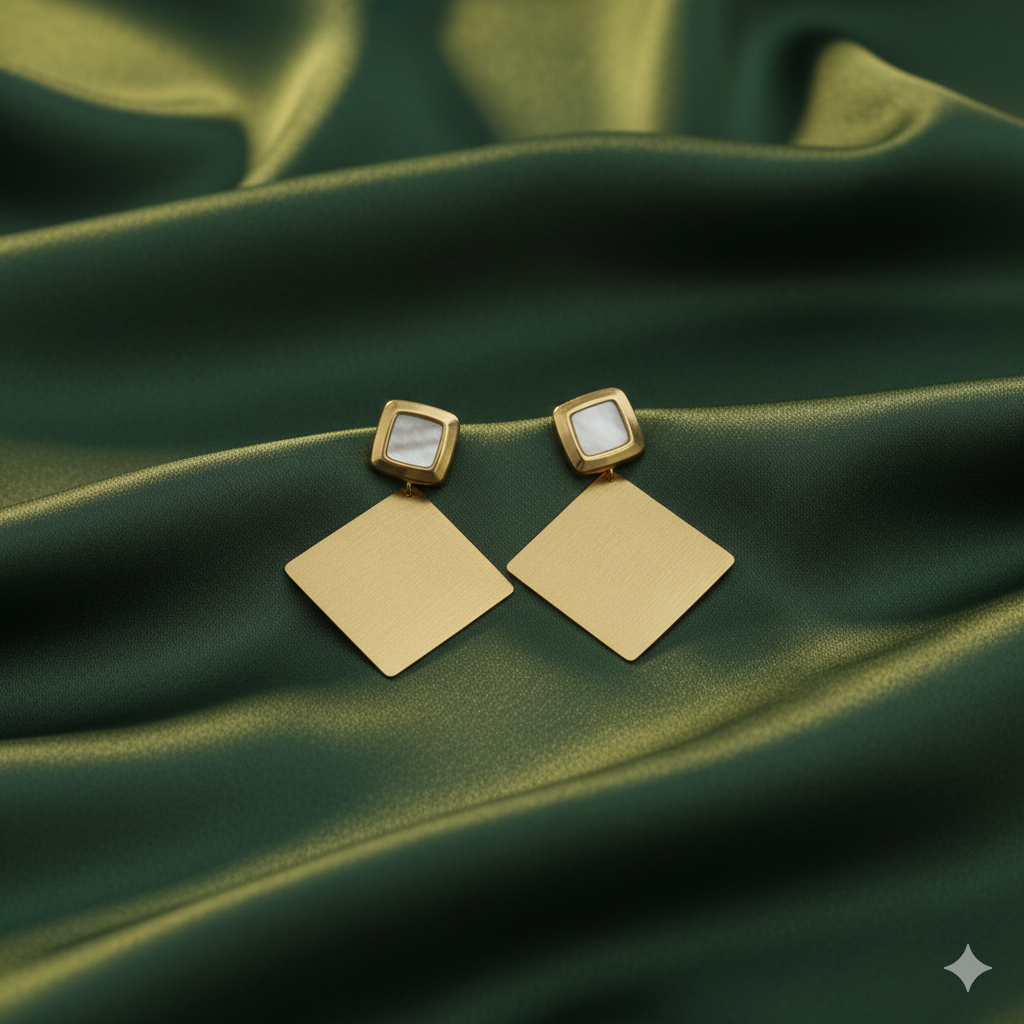 Aurora Square Mother-of-Pearl Drop Earrings