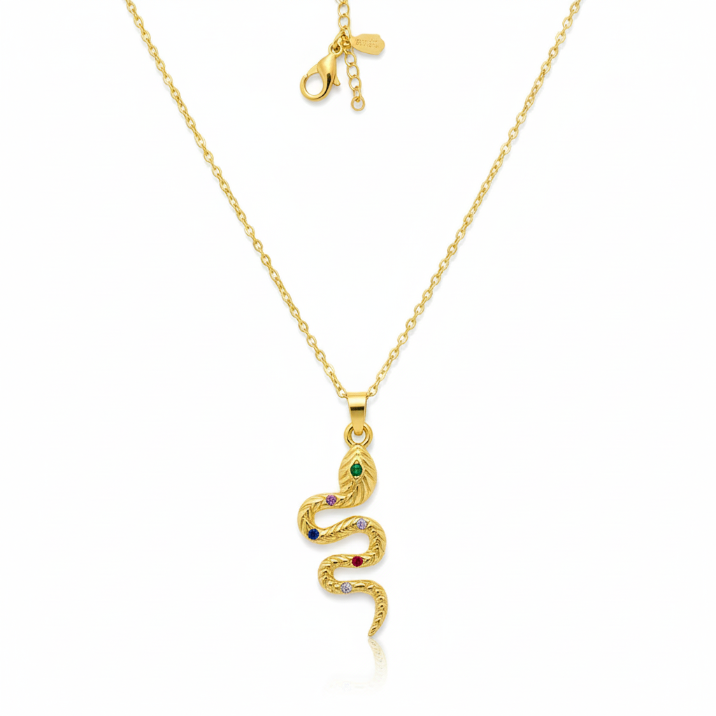 Emerald Snake Pendant Necklace