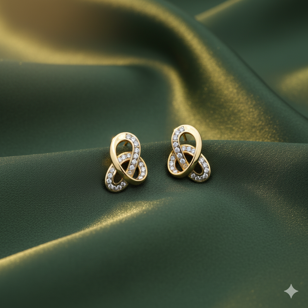 Infinity Luxe Gold & Crystal Knot Earrings