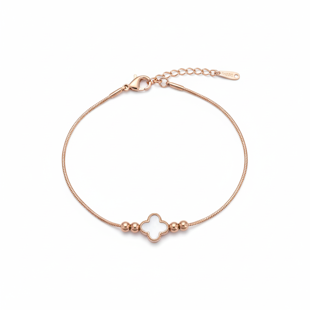 Mother-of-Pearl Clover Bracelet with Rose Gold-Tone Finish