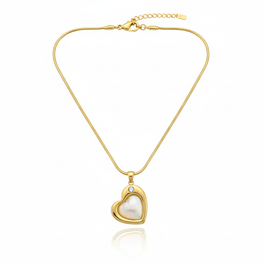 Opal Heart Glow Necklace