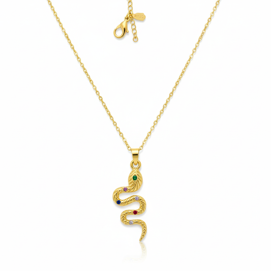 Emerald Snake Pendant Necklace