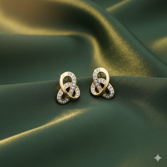 Infinity Luxe Gold & Crystal Knot Earrings