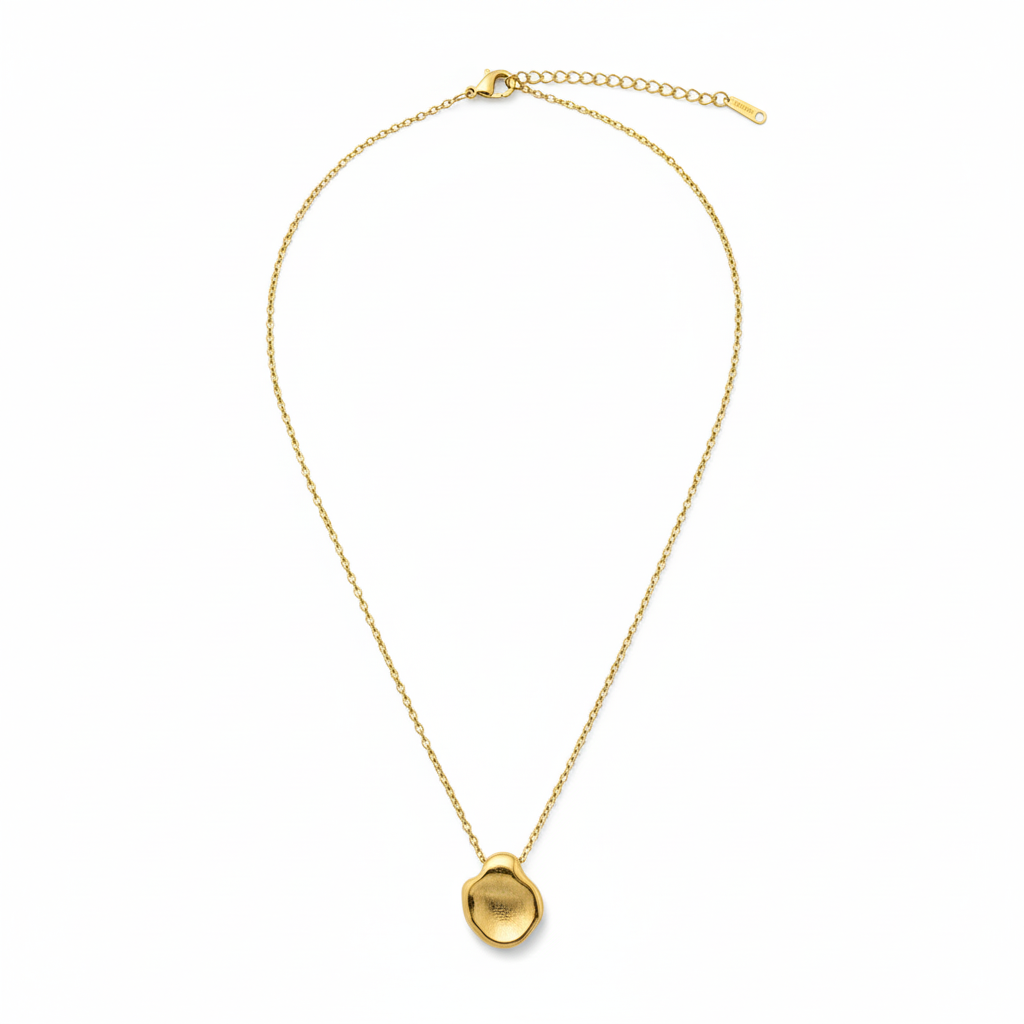 Molten Gold Charm Necklace