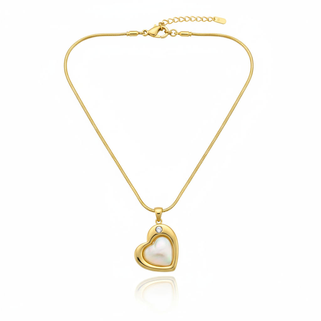 Opal Heart Glow Necklace