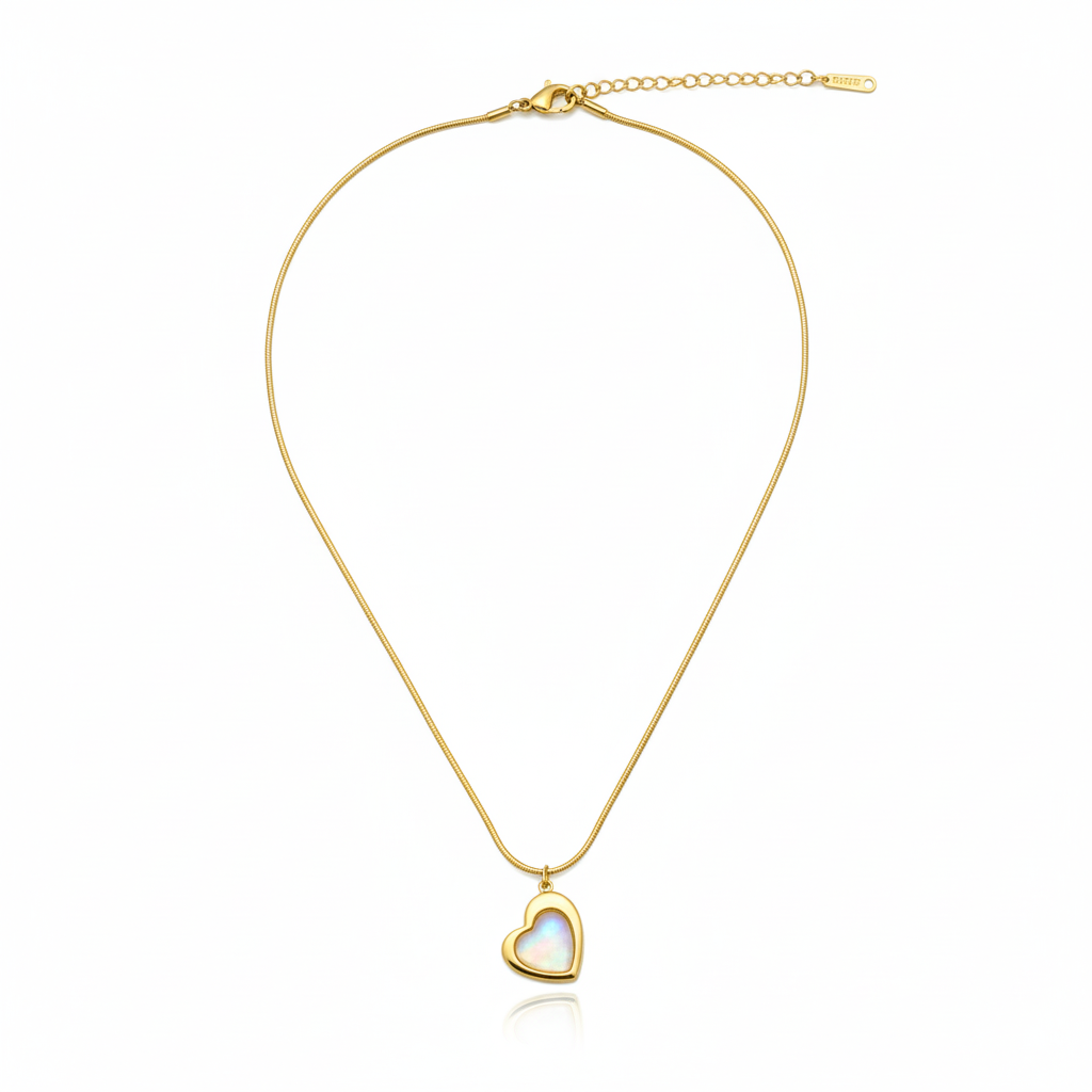 Opal Heart Glow Necklace